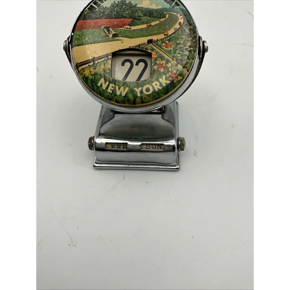 Vintage Metal Perpetual Flip New York Thruway Calendar